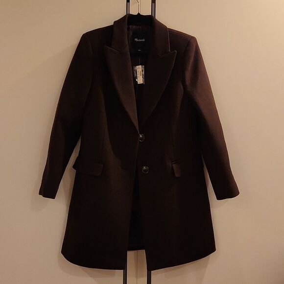 Madewell Blazer Coat in Insuluxe Fabric color Heather Cold Brew size 2 - Picture 13 of 16